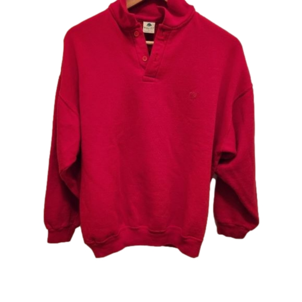 Whytes red mens polo sweatshirt sz L